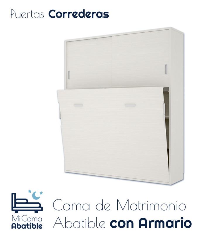 Cama Abatible de matrimonio con armario de puertas correderas Ref CAY68000