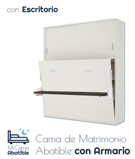 Cama Abatible de matrimonio con escritorio y armario Ref CAY69000
