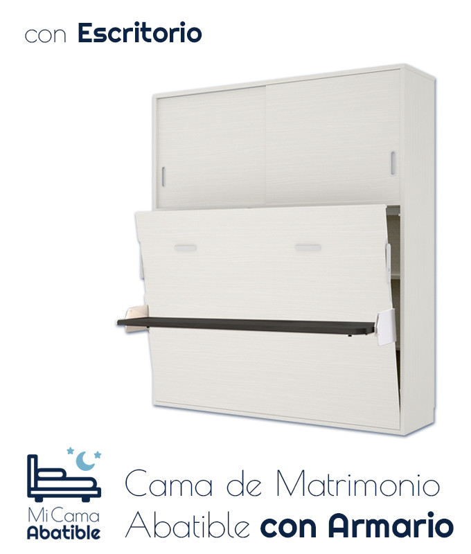 Cama Abatible de matrimonio con escritorio y armario Ref CAY69000