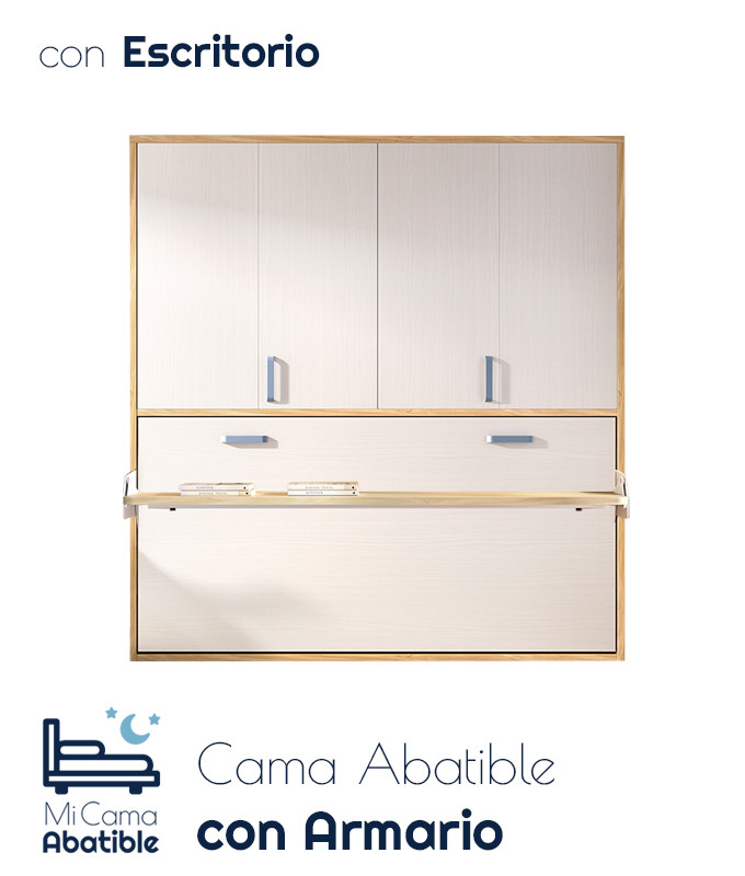 Cama Abatible Horizontal con escritorio y armario Ref CAY71000