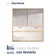 Cama Abatible Horizontal con escritorio y armario de puertas correderas Ref CAY72000