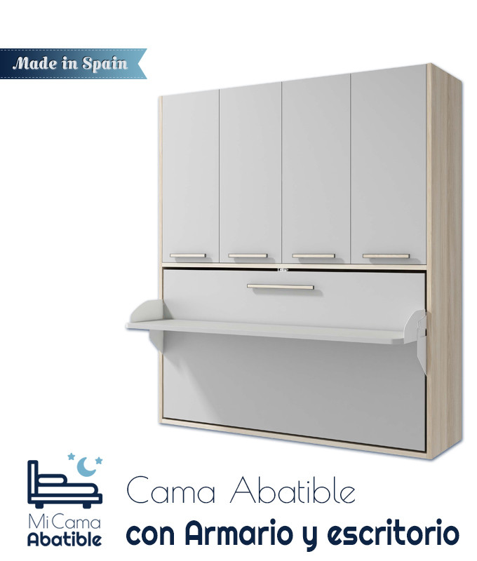 Cama Abatible con escritorio y armario Ref CAZ25000