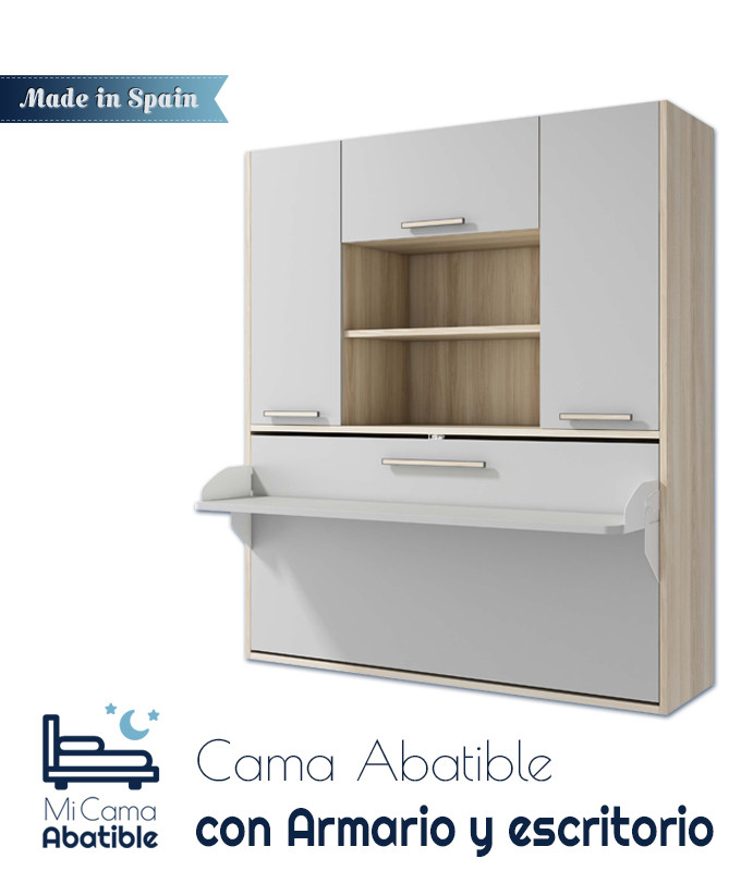 Cama Abatible con escritorio y armario Ref CAZ26000