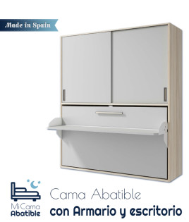 Cama Abatible con escritorio y armario Ref CAZ27000