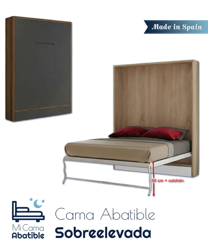 Cama Abatible Vertical con más altura, mayor facilidad para bajar y subir a la cama Ref CAN83000