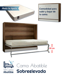 Pack Cama Abatible Horizontal con más altura y Colchón Ref CAN86000