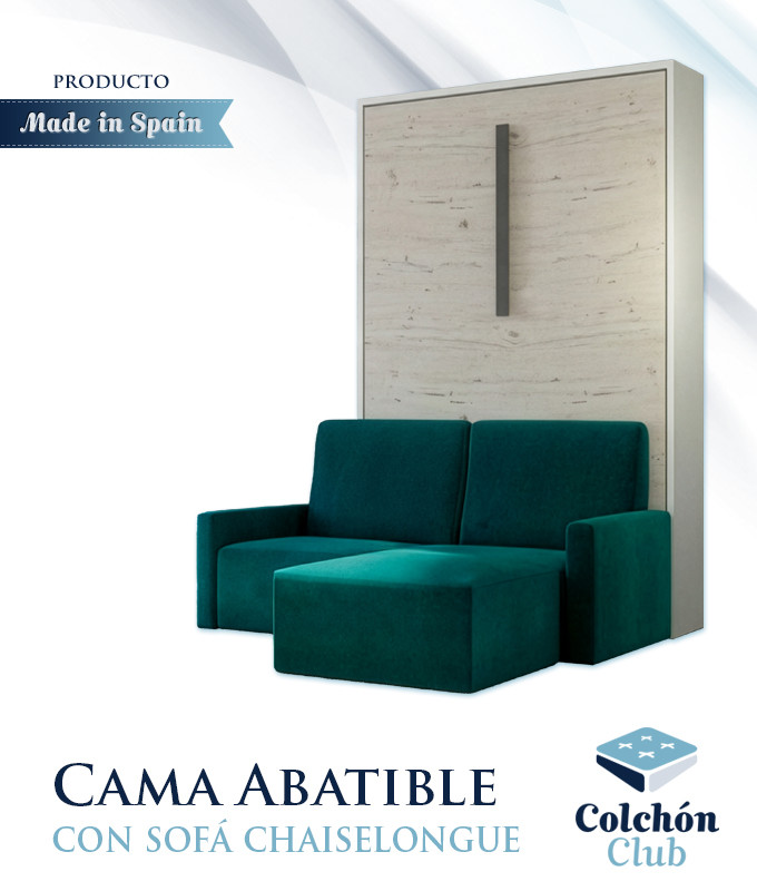 Cama Abatible Vertical con Sofá Chaiselongue Ref CAN87000