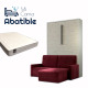 Pack Cama Abatible Vertical con Sofá Chaiselongue y Colchón Ref CAN89000