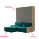Cama Abatible Vertical brazo de madera con Sofá Chaiselongue Ref CAN91000