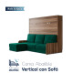 Cama Abatible Horizontal con brazo de madera y Sofá Chaiselongue Ref CAN92000