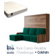 Pack Cama Abatible Horizontal con Sofá Chaiselongue y Colchón Ref CAN94000