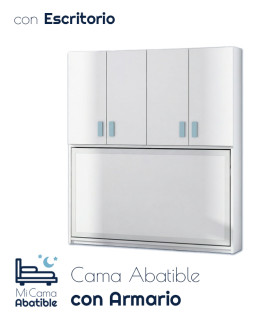 Cama abatible matrimonial e individual con armario Ref CAN95000