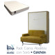 Pack Cama Abatible Vertical con Sofá y Colchón Ref CAN28100