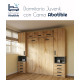 Dormitorio juvenil con cama abatible matrimonial con altillo y armarios a los lados Ref CAZ24-56