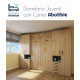 Dormitorio juvenil con cama abatible matrimonial con altillo y armarios a los lados Ref CAZ24-57