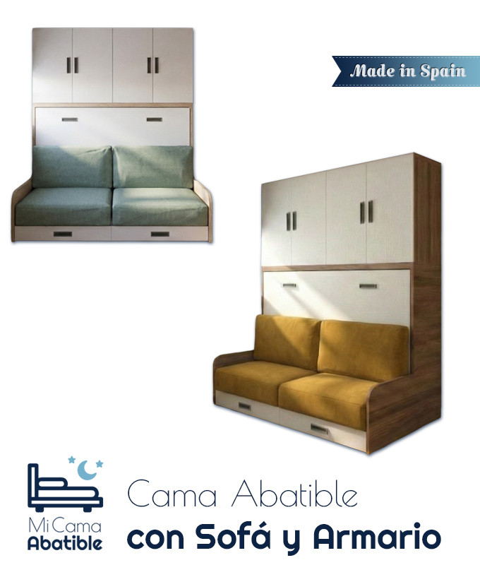 Cama Abatible Horizontal con Sofá y Armario Ref CAN97000
