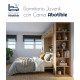 Dormitorio juvenil formado por cama abatible matrimonial con altillo, armario y módulo terminal con estantes Ref CAZ24-58