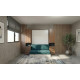 Dormitorio Juvenil formado por cama abatible matrimonial, armarios y sofá Ref CAN22
