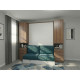 Dormitorio Juvenil formado por cama abatible matrimonial, armarios y sofá Ref CAN22