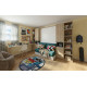 Dormitorio Juvenil formado por cama abatible matrimonial, armarios, estanterías, escritorio y sofá Ref CAN24
