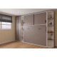 Dormitorio juvenil formado por cama abatible matrimonial, armario, zapatero y estantería Ref CAYC535