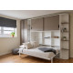Dormitorio juvenil formado por cama abatible matrimonial, armario, zapatero y estantería Ref CAYC535