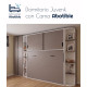 Dormitorio juvenil formado por cama abatible matrimonial, armario, zapatero y estantería Ref CAYC535