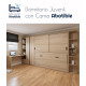 Dormitorio juvenil formado por cama abatible, escritorio, armario, zapatero y estantería Ref CAYC537